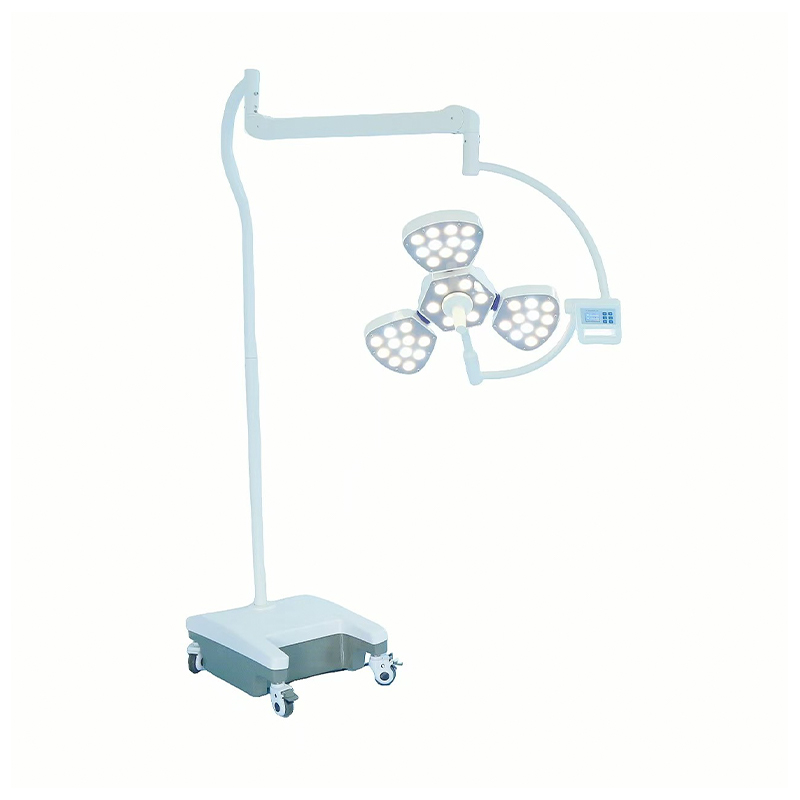 Đèn phẫu thuật đứng trên sàn di động 3 cánh hoa không bóng Đèn phẫu thuật đứng trên sàn di động 3 cánh hoa không bóng